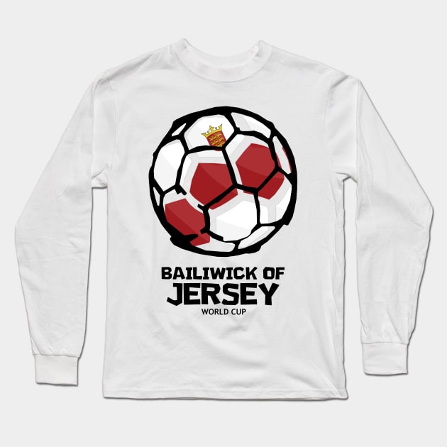 Bailiwick of Jersey Football Country Flag Long Sleeve T-Shirt by KewaleeTee